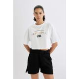 Defacto Fit Nba Wordmark Oversize Fit Bisiklet Yaka Kısa Kollu Tişört B9974Ax