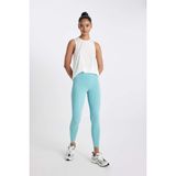 DeFacto Fit Yüksek Bel Baskılı Sporcu Tayt, XL, TYC70DBCC3401CB900, Turkuaz-TR209, Kadın