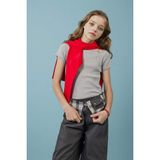 DeFacto Fitilli Kaşkorse Tişört Kız Çocuk H0066A826SM - Gri-GR451 - 13 - 14 Yaş