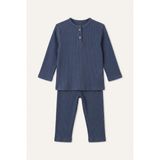 DeFacto Fitilli Kaşkorse Uzun Kollu Pijama Üstü Uzun Pijama Altı 2'li Pijama Takımı Erkek Bebek I1314A526AU - Indigo - 12 - 18 Ay