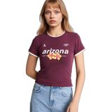 DeFacto Fitted Baskılı Ribana Tişört Bordo, L, G2511AX26SP, Bordo-BR232, Kadın