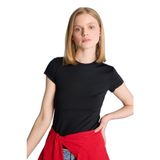 DeFacto Fitted Bisiklet Yaka Kısa Kollu Tişört, M, H6241AX26SM, Siyah, Kadın