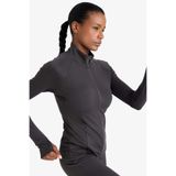 Defacto Fitted Dik Yaka Fermuarlı Hırka, M, 3153507, Antrasit, Kadın