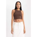 DeFacto Fitted Halter Yaka Atlet B0658AXNS - 2XL - Kahve-BN321