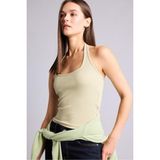 DeFacto Fitted Halter Yaka Fitilli Kaşkorse Atlet H8088AX26SM - Haki-KH445 - XS