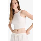 DeFacto Fitted Halter Yaka Fitilli Kaşkorse Atlet U0357AZ25SM - XL - Beyaz-WT32