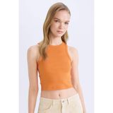 DeFacto Fitted Halter Yaka Fitilli Kaşkorse Atlet U0357AZ25SM - XS - Turuncu-OG138