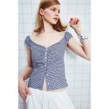 DeFacto Fıtted Kareli Poplin Bluz H3943AX26SM
