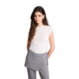 DeFacto Fitted Kayık Yaka Fitilli Kaşkorse Tişört, M, H0230AX26SP, Beyaz-WT32, Kadın