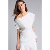 DeFacto Fitted Kayık Yaka Kısa Kollu Bluz H2052AX26SP - Gri-GR294