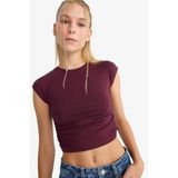 DeFacto Fitted Modal Kısa Kollu Tişört, XS, F5187AX25AU, Bordo, Kadın