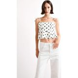 Defacto Fitted Puantiyeli Poplin Askılı Bluz F7579ax25auer105 Ekru