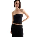 DeFacto Fitted Straplez Bluz Siyah, L, D4891AX24HS, Siyah-BK81, Kadın