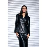 DeFacto Fitted Suni Deri Blazer Ceket G7819AX26SP - 42 - Siyah-BK81