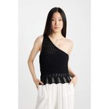 DeFacto Fitted Tek Omuzlu Kroşe Siyah Atlet, S, C8981AXBK27MC, SİYAH, Kadın