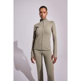DeFacto Fitted Vücuda Oturan Ultra Soft Dik Yaka Çift Cepli Parmak Detaylı Fermuarlı Spor Hırka B3985AX25AU - Haki-KH422