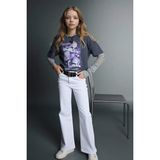 DeFacto Flare Fit Jean Pantolon Kız Çocuk G0253A826SM - Beyaz-WT34 - 11 - 12 Yaş