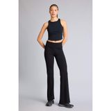 DeFacto Flare Fit Ribana Pantolon, L, E0628AX26SP, Siyah, Kadın
