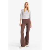 DeFacto Flare Fit Ribana Pantolon, S, E0628AX25AU, Kahve, Kadın