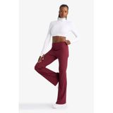 DeFacto Flare Fit Toparlayıcı Yüksek Bel İspanyol Paça Standart Boy Ribana Sporcu Pantolon, XXL, F5040AX25WN, Bordo, Kadın