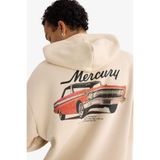 DeFacto Ford Motor Company Boxy Fit Kapüşonlu Sırt Baskılı Sweatshirt, S, G4392AX25AU, Ekru-ER37, erkek