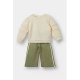 DeFacto G0081A5KH461 Haki Sweatshirt Eşofman Altı Kız Bebek 2'li Takım