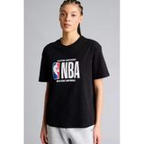 Defacto G0717axbk81 Siyah %100 Pamuk Nba Wordmark Relax Fıt Kısa Kollu Tişört