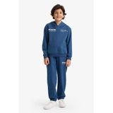DeFacto G5640A825CW Baskılı Kapüşonlu Sweatshirt Eşofman Altı Erkek Çocuk 2'li Takım