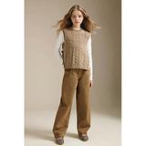 Defacto G7732a8bg150 Bej Baggy Fıt Gabardin Pantolon Kız Çocuk