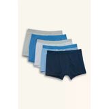 Defacto G8449a8be358 Mavi Çizgili Penye 5'Li Boxer Erkek Çocuk