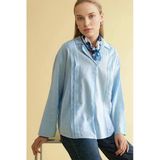 Defacto G8785axbe196 Mavi Relax Fıt Uzun Kollu Bluz