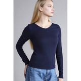 DeFacto G9521AX26SP NV251 Lacivert Slim Fit Basic Modal Kadın Tişört