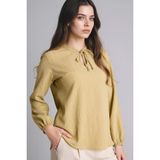 DeFacto Gofre Dokulu Bluz Haki, M, H0491AX26SP, Haki-KH497, Kadın