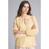 DeFacto Gofre Dokulu Bluz Sarı, M, H0491AX26SP, Sarı-YL252, Kadın