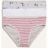 DeFacto H0183A826SP Beyaz-WT34 Snoopy Baskılı Penye 3'lü Kız Çocuk Slip Külot