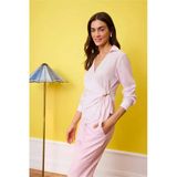Defacto H0776axpn343 Pembe Regular Fıt Wrap Yaka Dokulu Uzun Kollu Bluz
