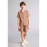 DeFacto H3048A826HS Kahve BN554 Regular Fit Dokulu Erkek Çocuk Şort