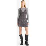 DeFacto Halter Yaka Kareli Mini Elbise G3860AX25AU - Antrasit-AR82