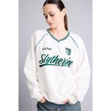 DeFacto Harry Potter Baskılı Reglan Kollu Oversize V Yaka Kalın Sweatshirt I3022AX26AU