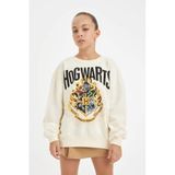 DeFacto Harry Potter Oversize Geniş Kalıp Bisiklet Yaka Sweatshirt Kız Çocuk, 5-6 Yaş, D3861A824AU, Ekru-ER99, kız-çocuk