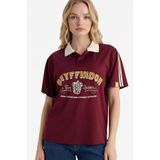 DeFacto Harry Potter Oversıze Polo Yaka Baskılı Kısa Kollu Tişört G0820AX26SP