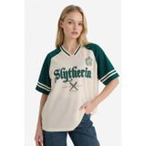 Defacto Harry Potter Oversıze Polo Yaka Baskılı Kısa Kollu Tişört G0832ax26spwt32 Beyaz-wt32