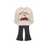 Defacto Hello Kitty 2'li Takım Sweatshirt Eşofman Altı Kız Bebek, 9-12 Ay, G0100A525WN, Ekru-ER238, kız-bebek, 9-12 Ay (80cm)