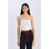 DeFacto İnce Askılı Crop Pamuklu Beyaz İç Atlet Y2249AZ25SP - 2XL - Beyaz-WT34
