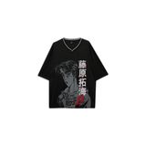 DeFacto Initial D Loose Fit Baskılı Kısa Kollu Tişört, M, G7427AX26SM, Siyah-BK81, Erkek