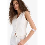 DeFacto Jean Blazer Yelek, XL, Jean Blazer Yelek, Beyaz, Kadın