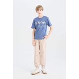 DeFacto Jogger Fit Standart Paça Paraşüt Pantolon Erkek Çocuk, 11-12 Yaş, D9851A825SP, Bej-BG107, Erkek Çocuk