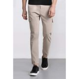 DeFacto Jogger Gabardin Pantolon Beli Lastikli Kargo Cepli Lastikli Paça, 32, E1037AX24WN, Bej-BG766, Erkek