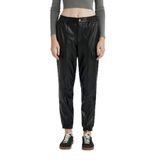DeFacto Jogger Pantolon Suni Deri Beli Paçası Lastikli Kargo Cepli, Standart, B0455AX23WN, Siyah-BK27, Kadın