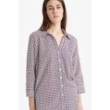 DeFacto K6402AZ25SP BR400 Bordo Regular Fit Kareli Uzun Kollu Kadın Gömlek